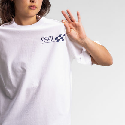 Checkered Box Block Tee Unisex WHITE